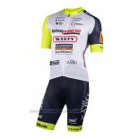 2022 Fahrradbekleidung Wanty-Gobert Cycling Team Wei Blau Trikot Kurzarm und Tragerhose