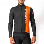 2023 Fahrradbekleidung Castelli Orange Trikot Langarm Und Tragerhose