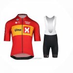 2023 Fahrradbekleidung UNO-X Rot Trikot Kurzarm Und Tragerhose