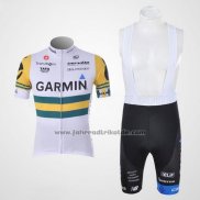 2011 Fahrradbekleidung Garmin Champion Australien Trikot Kurzarm und Tragerhose