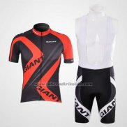 2012 Fahrradbekleidung Giant Shwarz und Rot Trikot Kurzarm und Tragerhose