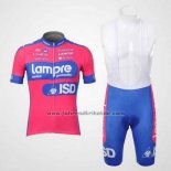 2012 Fahrradbekleidung Lampre ISD Rosa und Azurblau Trikot Kurzarm und Tragerhose