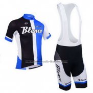 2013 Fahrradbekleidung Blanco Shwarz und Blau Trikot Kurzarm und Tragerhose