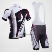 2013 Fahrradbekleidung Scott Wei und Fuchsie Trikot Kurzarm und Tragerhose