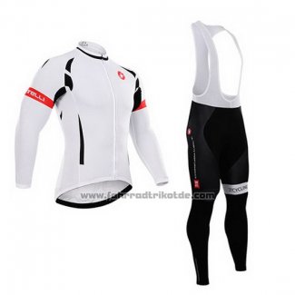 2015 Fahrradbekleidung Castelli Wei und Shwarz Trikot Langarm und Tragerhose