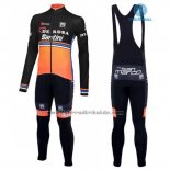 2016 Fahrradbekleidung DE Rose Shwarz und Orange Trikot Langarm und Tragerhose