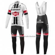 2016 Fahrradbekleidung Giant Alpecin Shwarz und Wei Trikot Langarm und Tragerhose