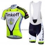 2016 Fahrradbekleidung Tinkoff Grun und Shwarz Trikot Kurzarm und Tragerhose