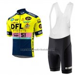 2017 Fahrradbekleidung Morvelo DFL Gelb Trikot Kurzarm und Tragerhose