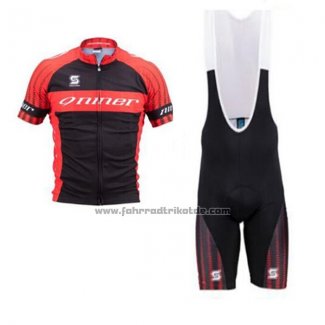 2017 Fahrradbekleidung Niner Rot Trikot Kurzarm und Tragerhose