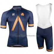 2018 Fahrradbekleidung Aqua Blaue Sport Trikot Kurzarm und Tragerhose