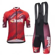 2018 Fahrradbekleidung Cinelli Dunkel Rot Trikot Kurzarm und Tragerhose