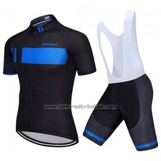 2018 Fahrradbekleidung Giant Shwarz und Blau Trikot Kurzarm und Tragerhose