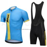 2018 Fahrradbekleidung Mavic Blau Trikot Kurzarm und Tragerhose