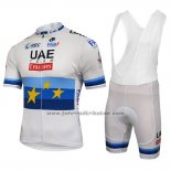 2018 Fahrradbekleidung UCI Weltmeister Leader Uae Lite Wei Trikot Kurzarm und Tragerhose