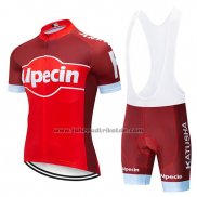 2019 Fahrradbekleidung Katusha Alpecin Rot Wei Trikot Kurzarm und Tragerhose