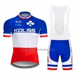 2019 Fahrradbekleidung Kolss Champion Frankreich Trikot Kurzarm und Tragerhose