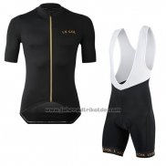 2019 Fahrradbekleidung Lecol Shwarz Trikot Kurzarm und Tragerhose