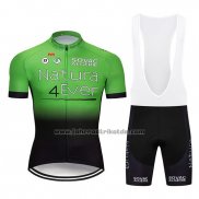 2019 Fahrradbekleidung Natura 4 Ever Grun Shwarz Trikot Kurzarm und Tragerhose