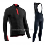 2019 Fahrradbekleidung Northwave Negro Rot Trikot Langarm und Tragerhose