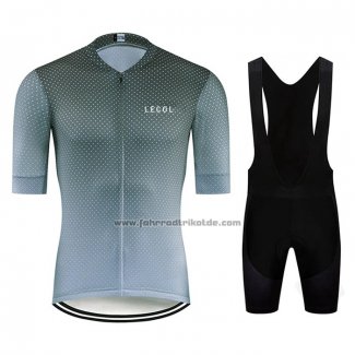 2020 Fahrradbekleidung Le Col Grau Trikot Kurzarm und Tragerhose