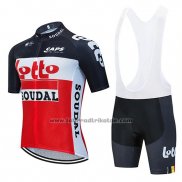 2020 Fahrradbekleidung Lotto Soudal Shwarz Rot Wei Trikot Kurzarm und Tragerhose