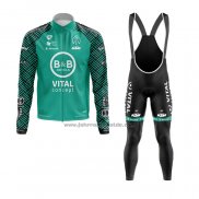 2020 Fahrradbekleidung Vital Concept-BB Hotels Wei Grun Trikot Langarm und Tragerhose