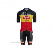 2021 Fahrradbekleidung Alpecin Fenix Champion Belgien Trikot Kurzarm und Tragerhose