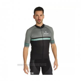 2021 Fahrradbekleidung Bianchi Grau Trikot Kurzarm und Tragerhose