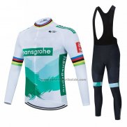 2021 Fahrradbekleidung Bora-Hansgrone Wei Grun Trikot Langarm und Tragerhose