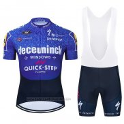 2021 Fahrradbekleidung Deceuninck Quick Step Blau Volett Trikot Kurzarm und Tragerhose