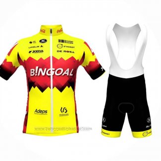 2023 Fahrradbekleidung Bingoal WB Gelb Rot Trikot Kurzarm Und Tragerhose