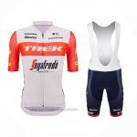 2023 Fahrradbekleidung Trek Segafredo Orange Wei Trikot Kurzarm Und Tragerhose