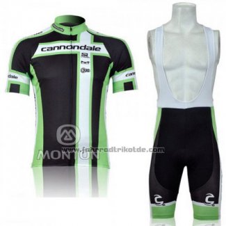 2011 Fahrradbekleidung Cannondale Wei und Grun Trikot Kurzarm und Tragerhose