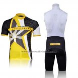 2011 Fahrradbekleidung Livestrong Gelb Trikot Kurzarm und Tragerhose