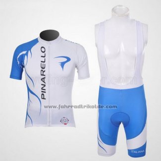 2011 Fahrradbekleidung Pinarello Azurblau und Wei Trikot Kurzarm und Tragerhose