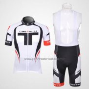 2012 Fahrradbekleidung Castelli Shwarz und Wei Trikot Kurzarm und Tragerhose