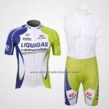 2012 Fahrradbekleidung Liquigas Cannondale Grun und Wei Trikot Kurzarm und Tragerhose