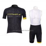 2012 Fahrradbekleidung Livestrong Shwarz Trikot Kurzarm und Tragerhose