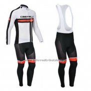 2013 Fahrradbekleidung Castelli Wei Trikot Langarm und Tragerhose