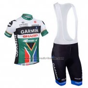 2013 Fahrradbekleidung Garmin Sharp Champion Afrika Trikot Kurzarm und Tragerhose