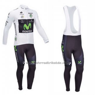 2013 Fahrradbekleidung Movistar Lider Wei Trikot Langarm und Tragerhose