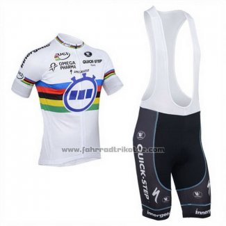 2013 Fahrradbekleidung UCI Weltmeister Lider Quick Step Trikot Kurzarm und Tragerhose