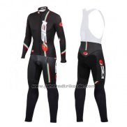 2014 Fahrradbekleidung Castelli SIDI Shwarz und Rot Trikot Langarm und Tragerhose