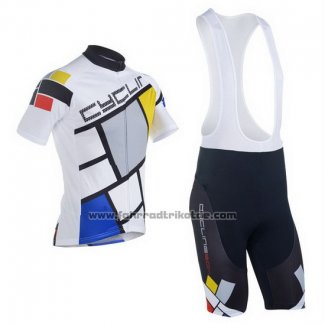 2014 Fahrradbekleidung Fox Cyclingbox Wei Trikot Kurzarm und Tragerhose