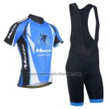 2014 Fahrradbekleidung Monton Blau und Shwarz Trikot Kurzarm und Tragerhose