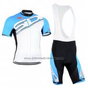 2015 Fahrradbekleidung Castelli SIDI Azurblau und Wei Trikot Kurzarm und Tragerhose