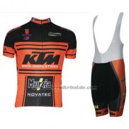 2015 Fahrradbekleidung Ktm Shwarz und Orange Trikot Kurzarm und Tragerhose