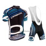 2015 Fahrradbekleidung Orbea Shwarz und Blau Trikot Kurzarm und Tragerhose