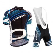 2015 Fahrradbekleidung Orbea Shwarz und Blau Trikot Kurzarm und Tragerhose